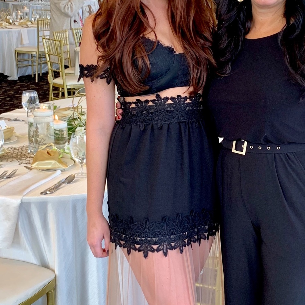 Tiger Mist Black Lace Long Dress